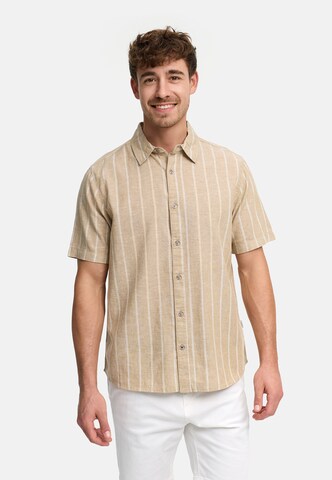 INDICODE JEANS Regular fit Overhemd ' INTrypper ' in Beige: voorkant