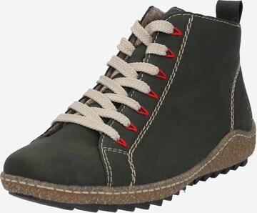 Rieker Lace-Up Ankle Boots in Green: front