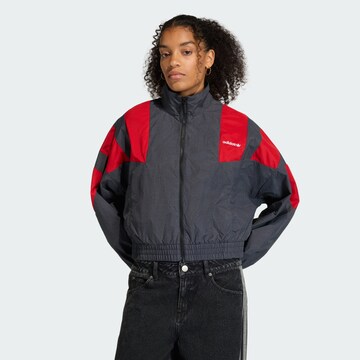 Veste mi-saison 'BLOCKED WASHED ZIPPED TRACK' ADIDAS ORIGINALS en noir : devant