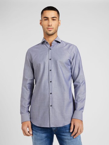 HUGO - Ajuste estrecho Camisa 'Kason' en azul: frente