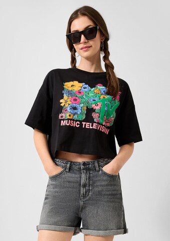 QS T-Shirt in Schwarz: Vorderseite