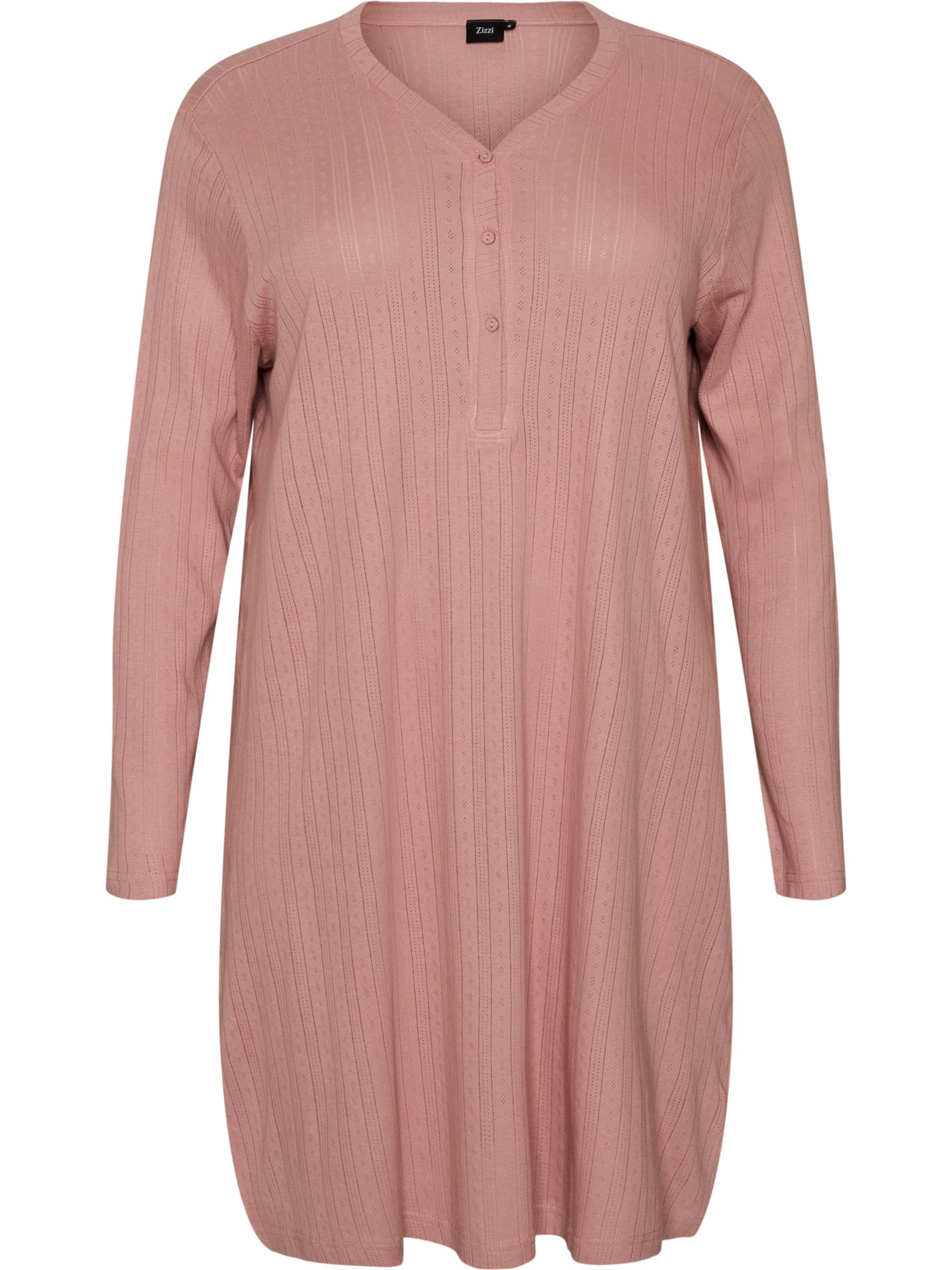 Zizzi Nightgown 'POINTY' in Pink: front