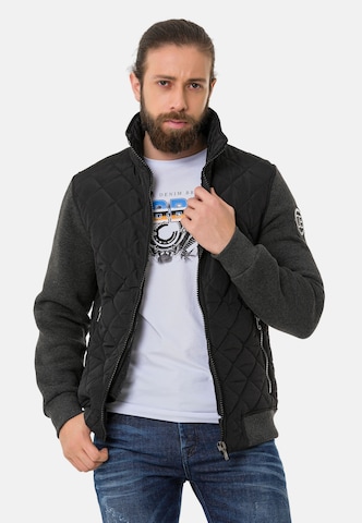 CIPO & BAXX Between-Season Jacket in Black: front