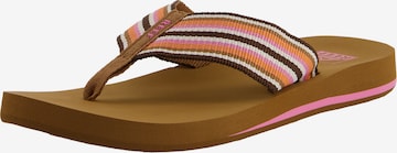 REEF T-Bar Sandals 'Spring Woven' in Brown: front