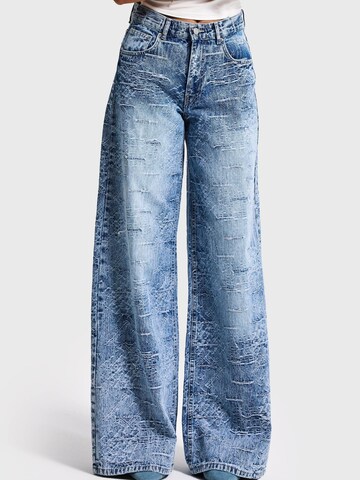 IT'S BASIC Wide leg Jeans 'Palazzo Mid Rise Jeans' in Blauw: voorkant
