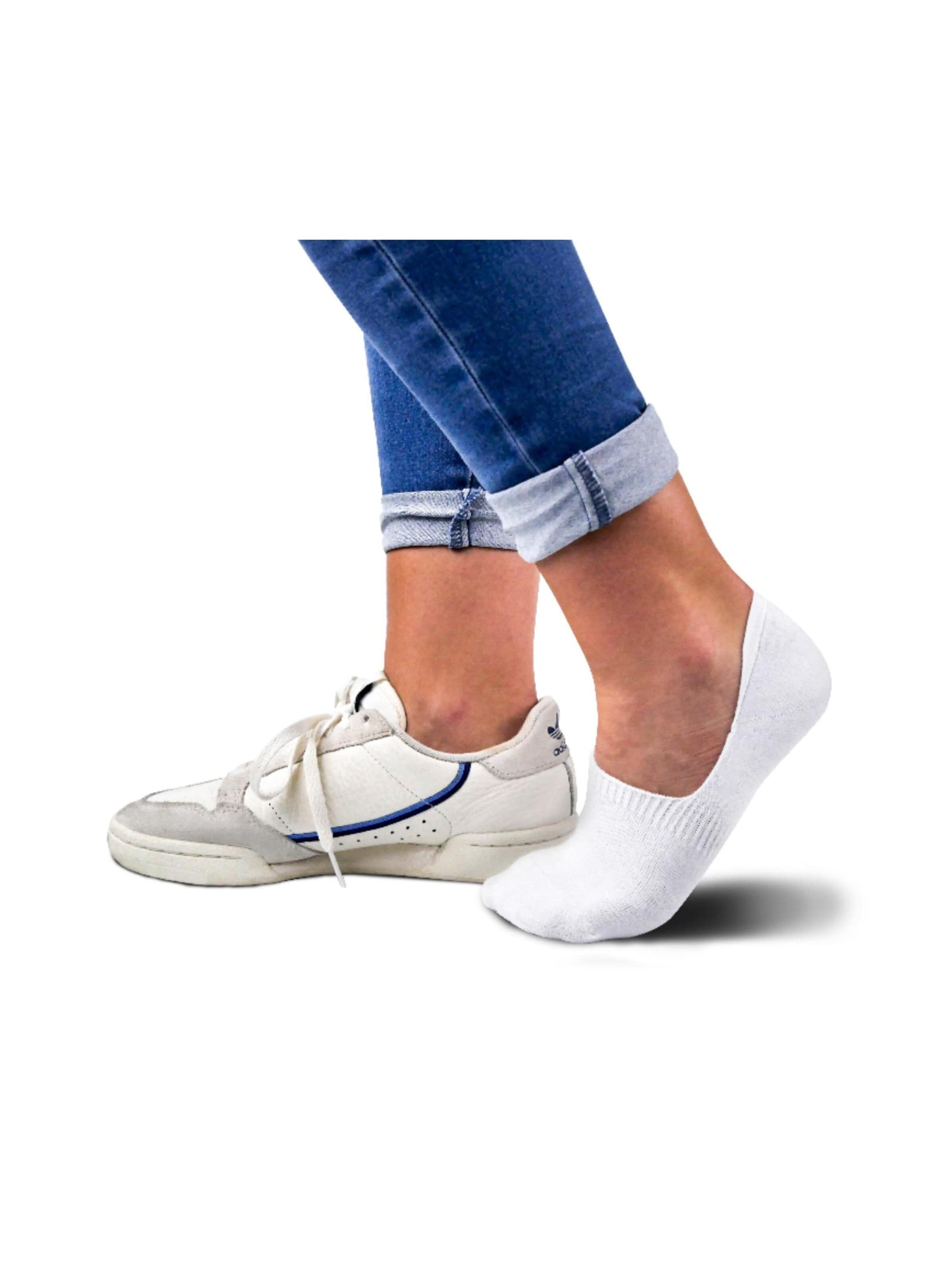 footnote Ankle socks 'Footnote Füßlinge - unsichtbare Low Cut Sneakersocken mit Silikon - 8 Paar' in White: front