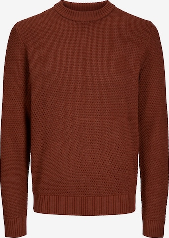 JACK & JONES Sweater 'JOREATON' in Brown: front