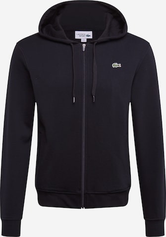 LACOSTE Regular fit Zip-Up Hoodie in Black: front