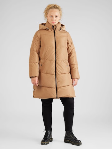 Vero Moda Curve Wintermantel 'Chalsey' in Bruin: voorkant