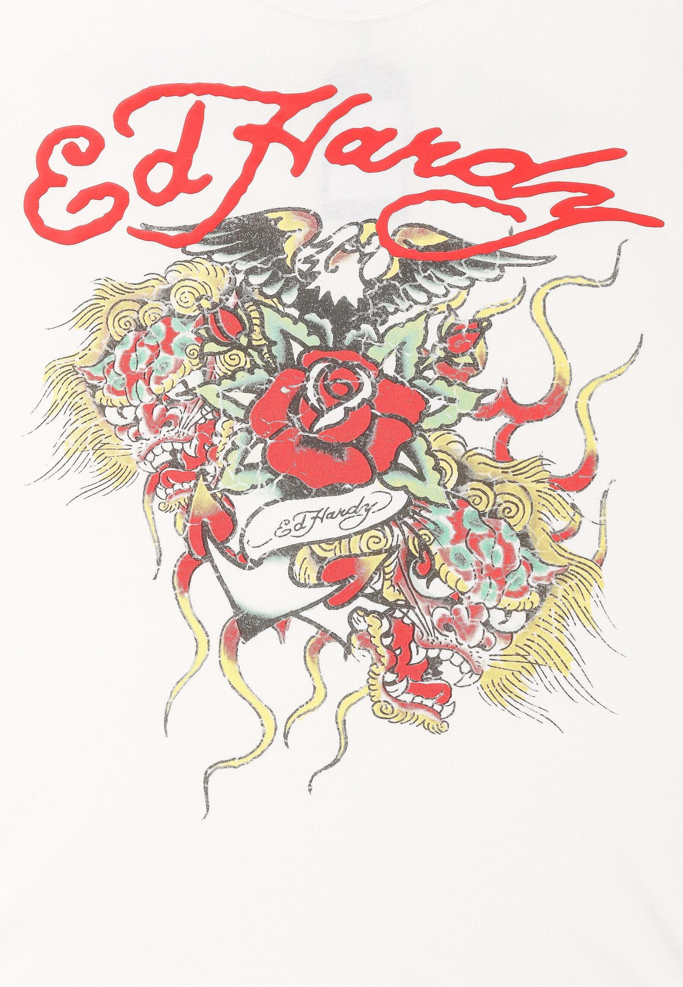Ed Hardy T-Shirt in Weiß