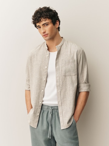 Next Comfort fit Button Up Shirt in Beige: front