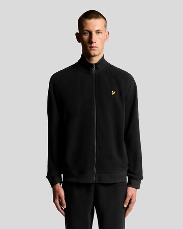 Lyle & Scott Fleece jas in Zwart: voorkant