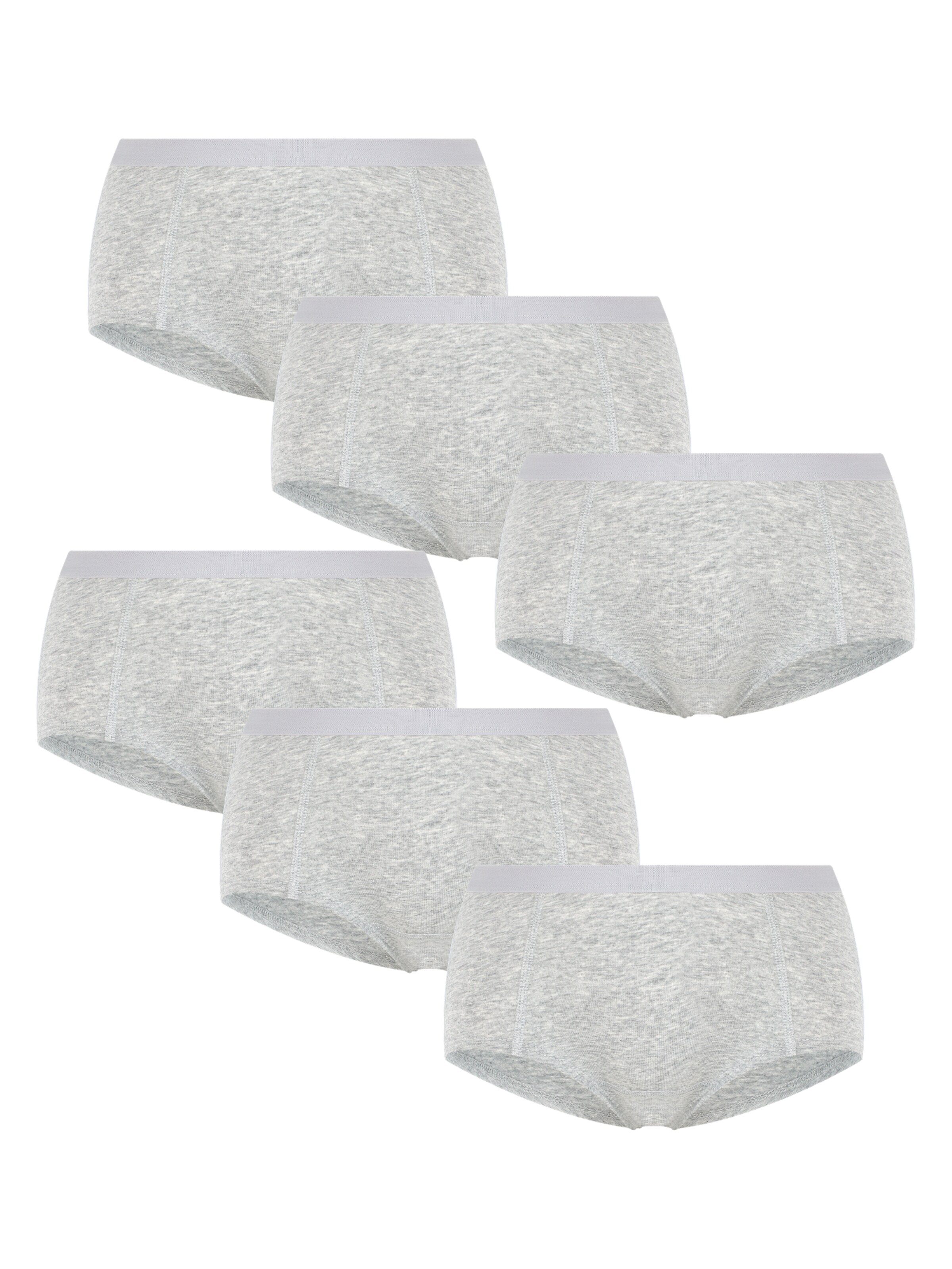 Albero Natur Boyshorts 'Bio-Baumwoll-Boyshorts – 6er Pack' in Grey: front