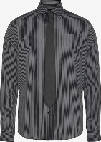Man's World City Business EM Regular fit Button Up Shirt 'CVC' in Black: front