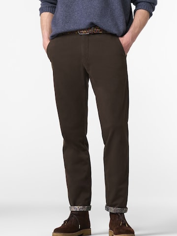 Regular Pantalon chino MEYER en marron : devant