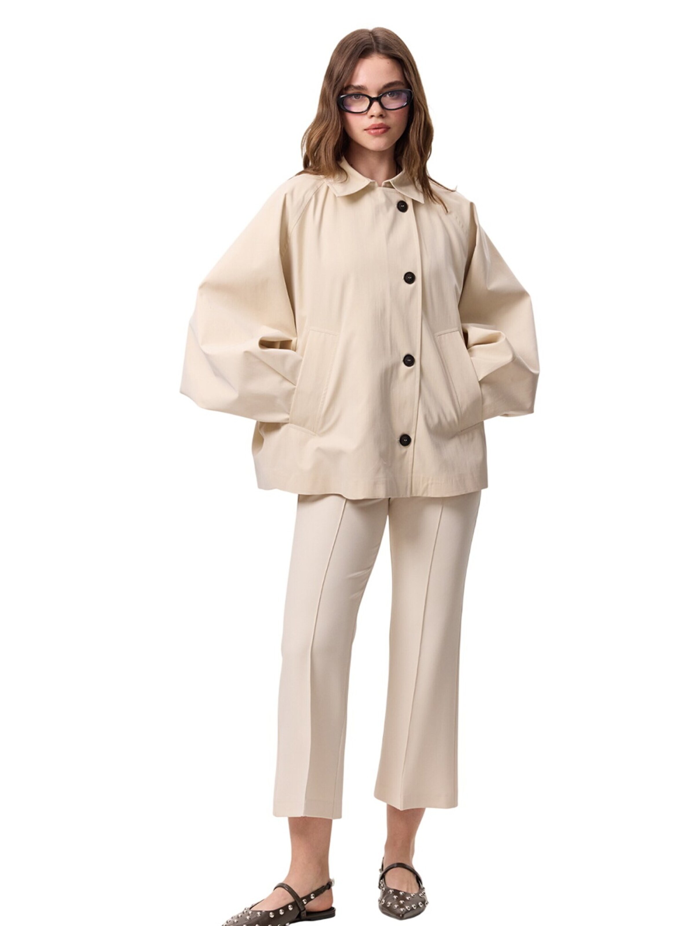 MANUKA Winterjacke in S-M in beige, Produktansicht