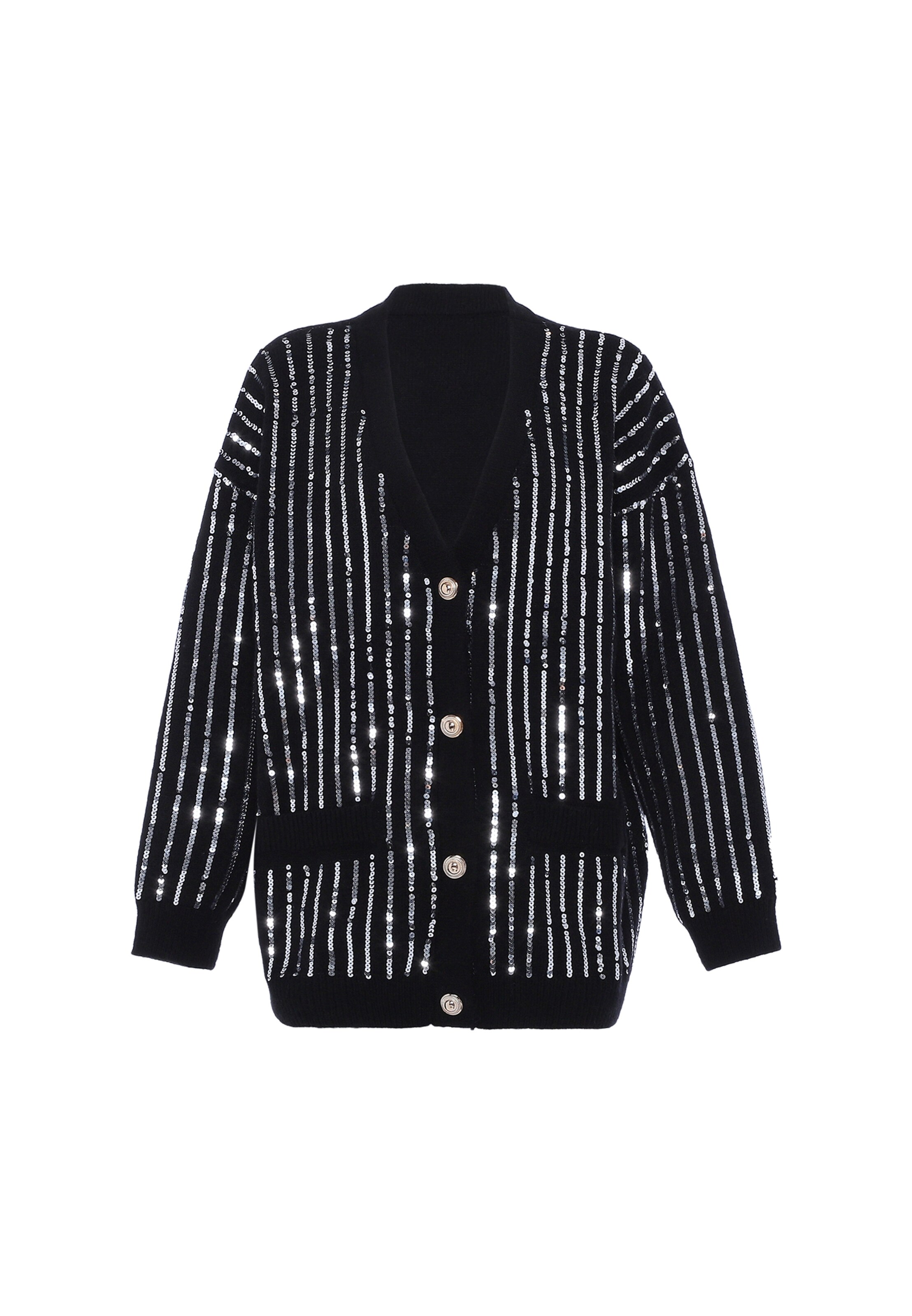 melns faina Adīta jaka: no priekšpuses