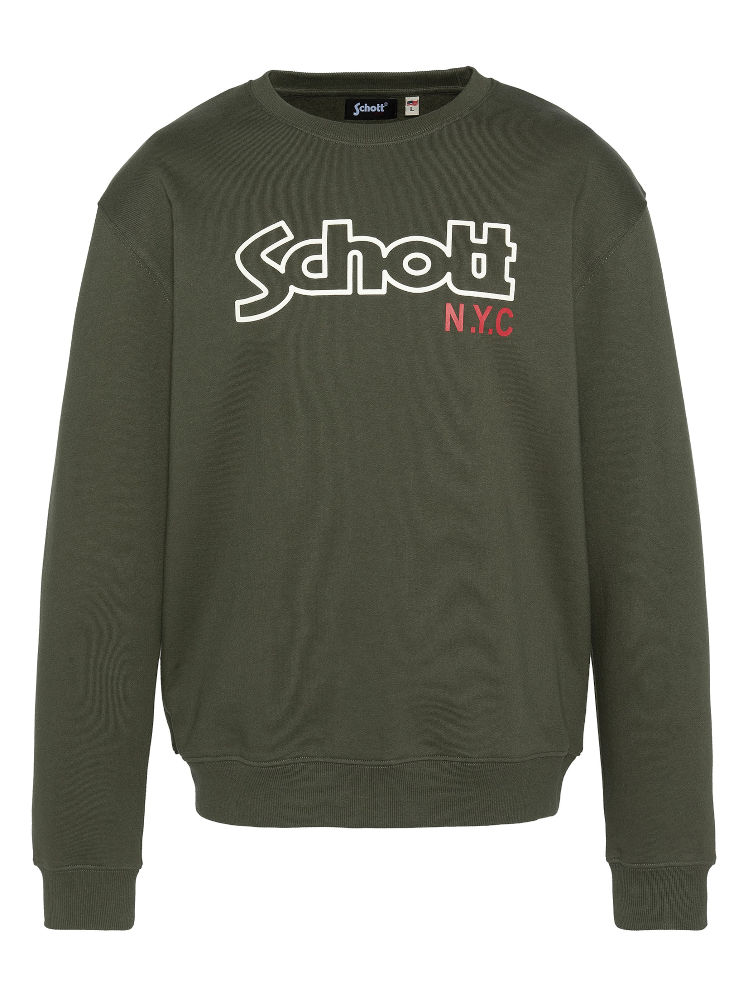 Schott NYC Sweatshirt‌‌‌‌‌‌‌‌ in Grün: Vorderseite