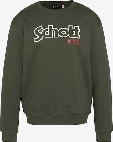 Schott NYC Sweatshirt in Grün: Vorderseite