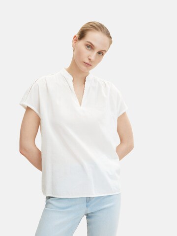 TOM TAILOR - Blusa em branco: frente