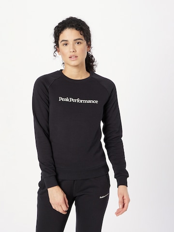 PEAK PERFORMANCE Sportief sweatshirt in Zwart: voorkant