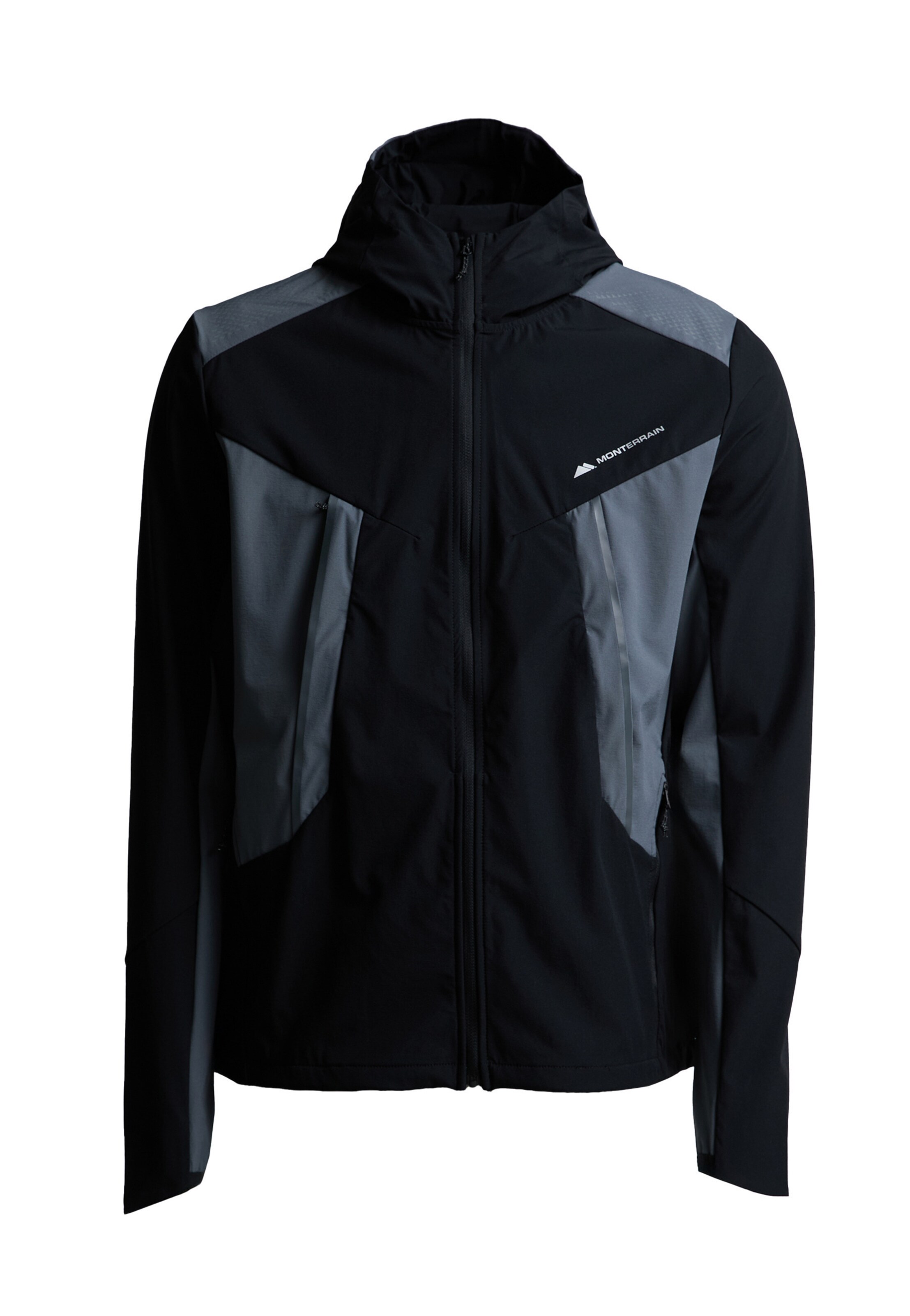 MONTERRAIN Trainingsjack in Zwart: voorkant