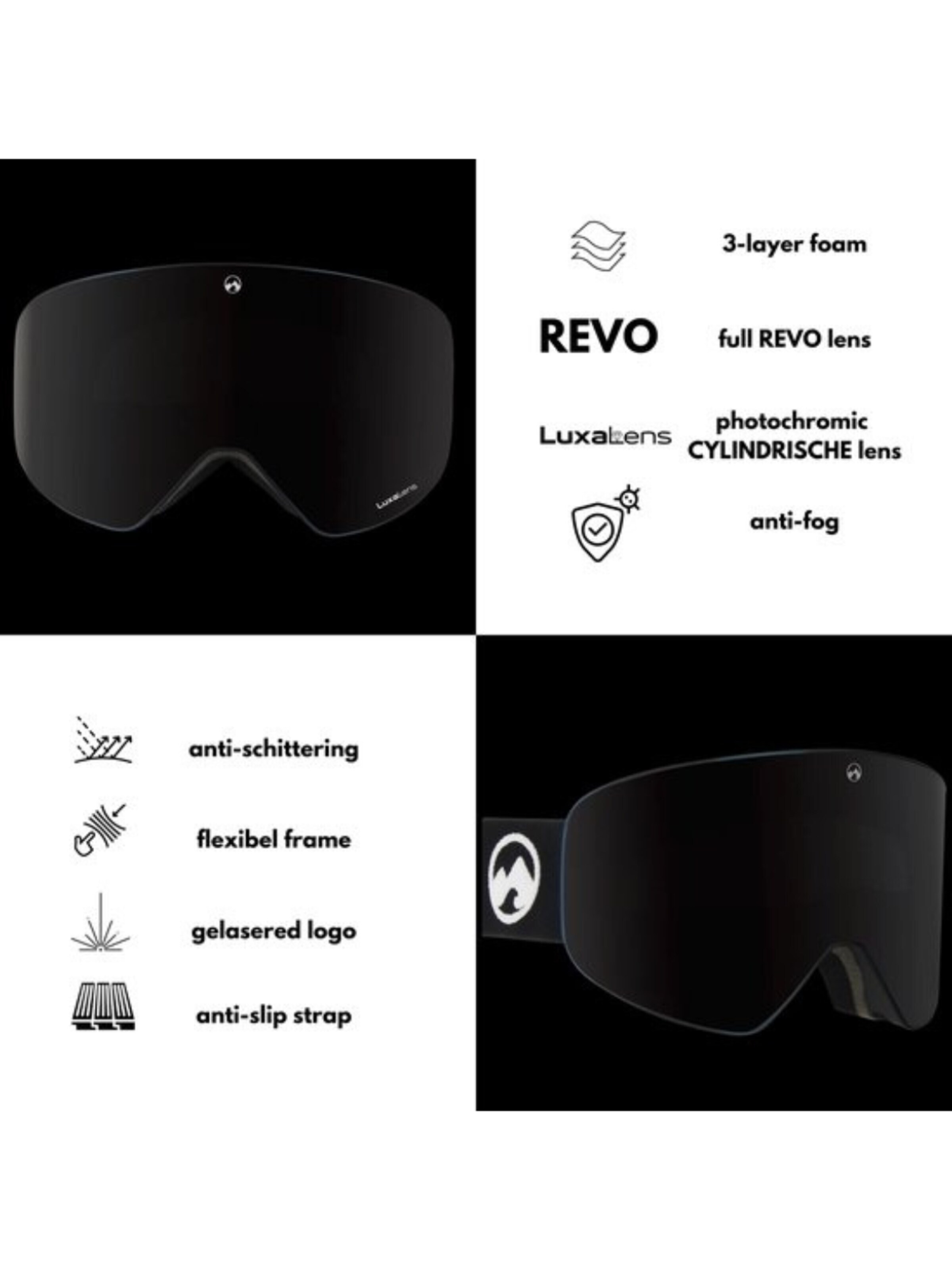 Lunettes de sport Mowmow en noir