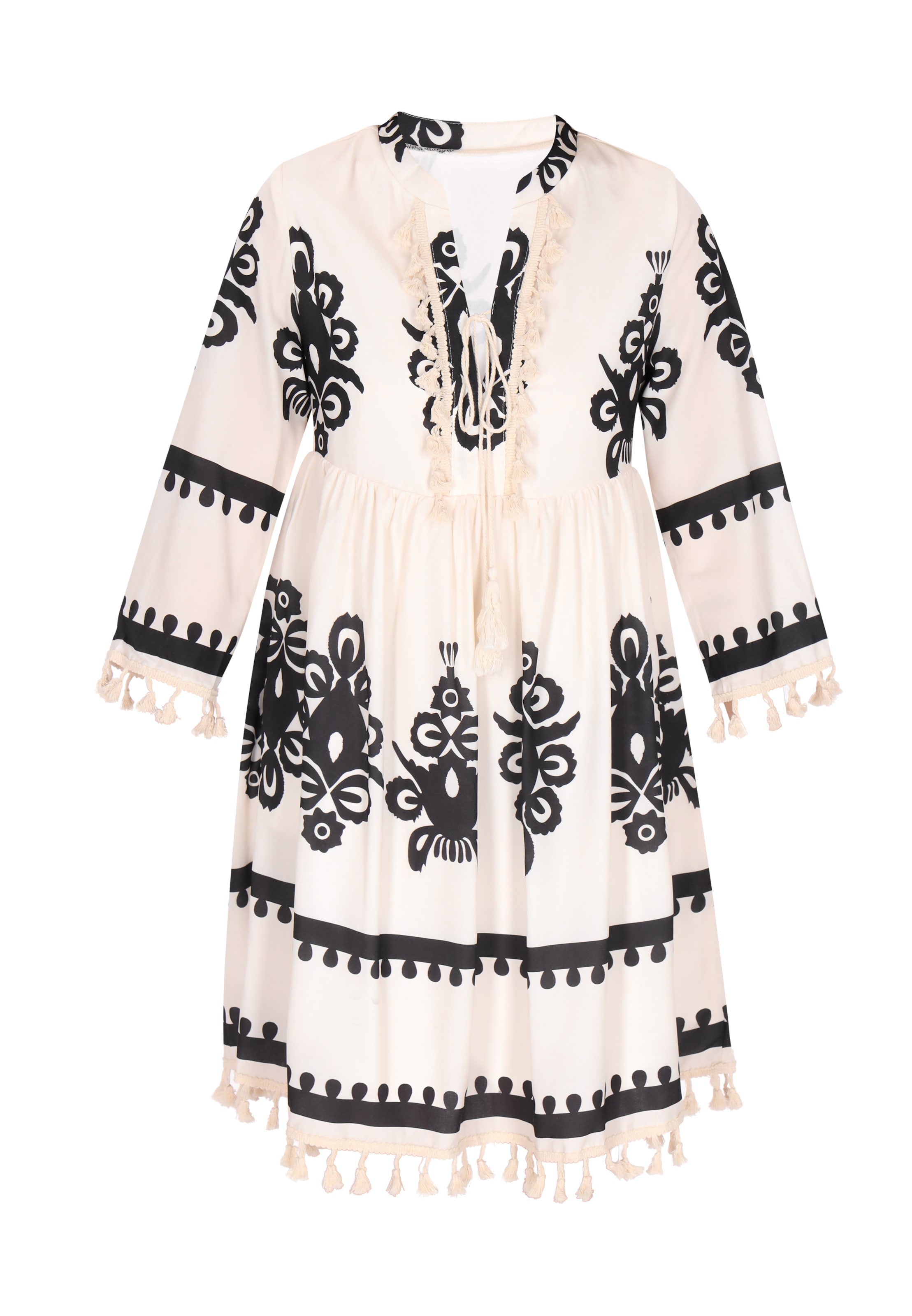 IZIA Klänning 'Ethno' i beige: framsida