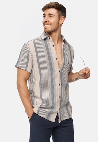 INDICODE JEANS Regular fit Button Up Shirt 'Cosby' in Beige