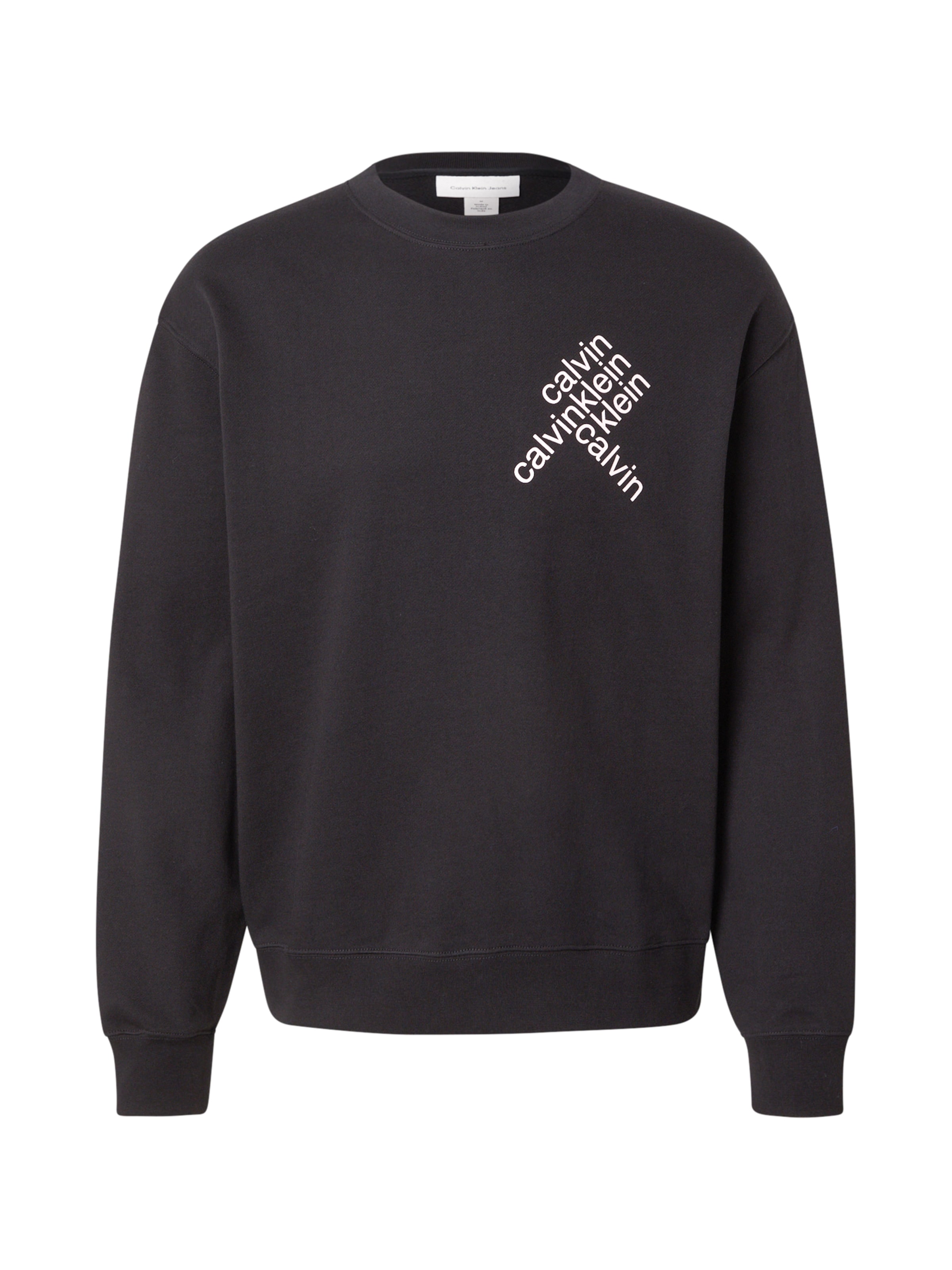 Sweat-shirt Calvin Klein Jeans en noir : devant