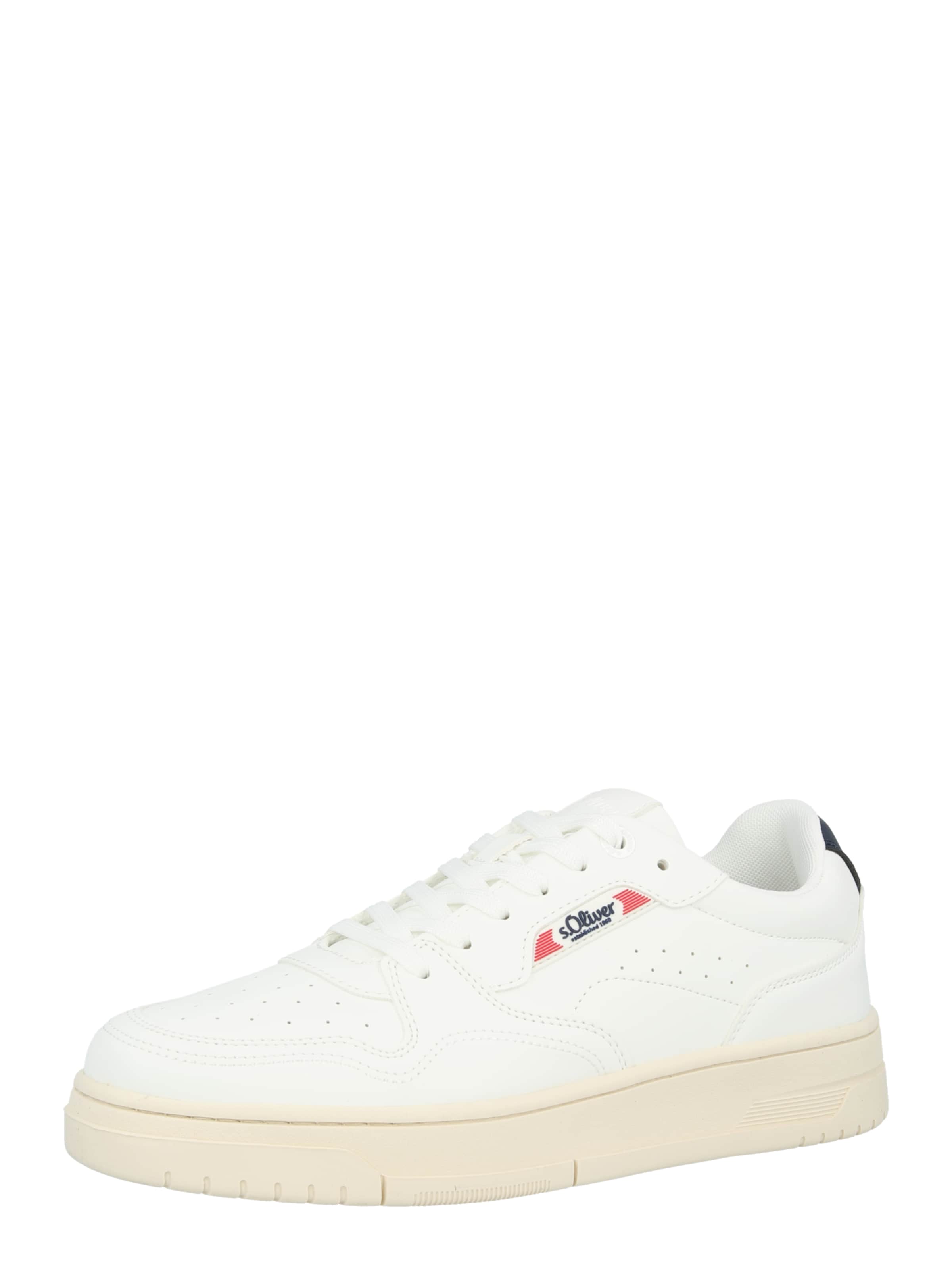 s.Oliver Σνίκερ χαμηλό σε λευκό: μπροστά