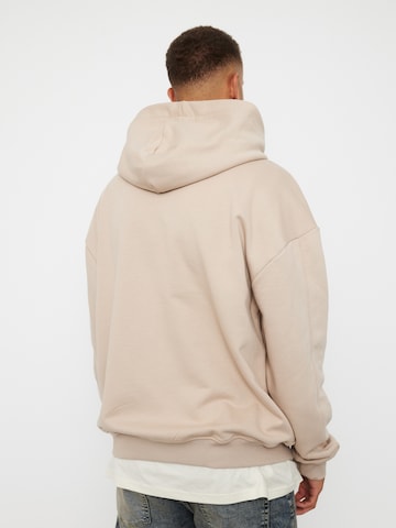 Multiply Apparel Zip-Up Hoodie 'Embroidery' in Beige