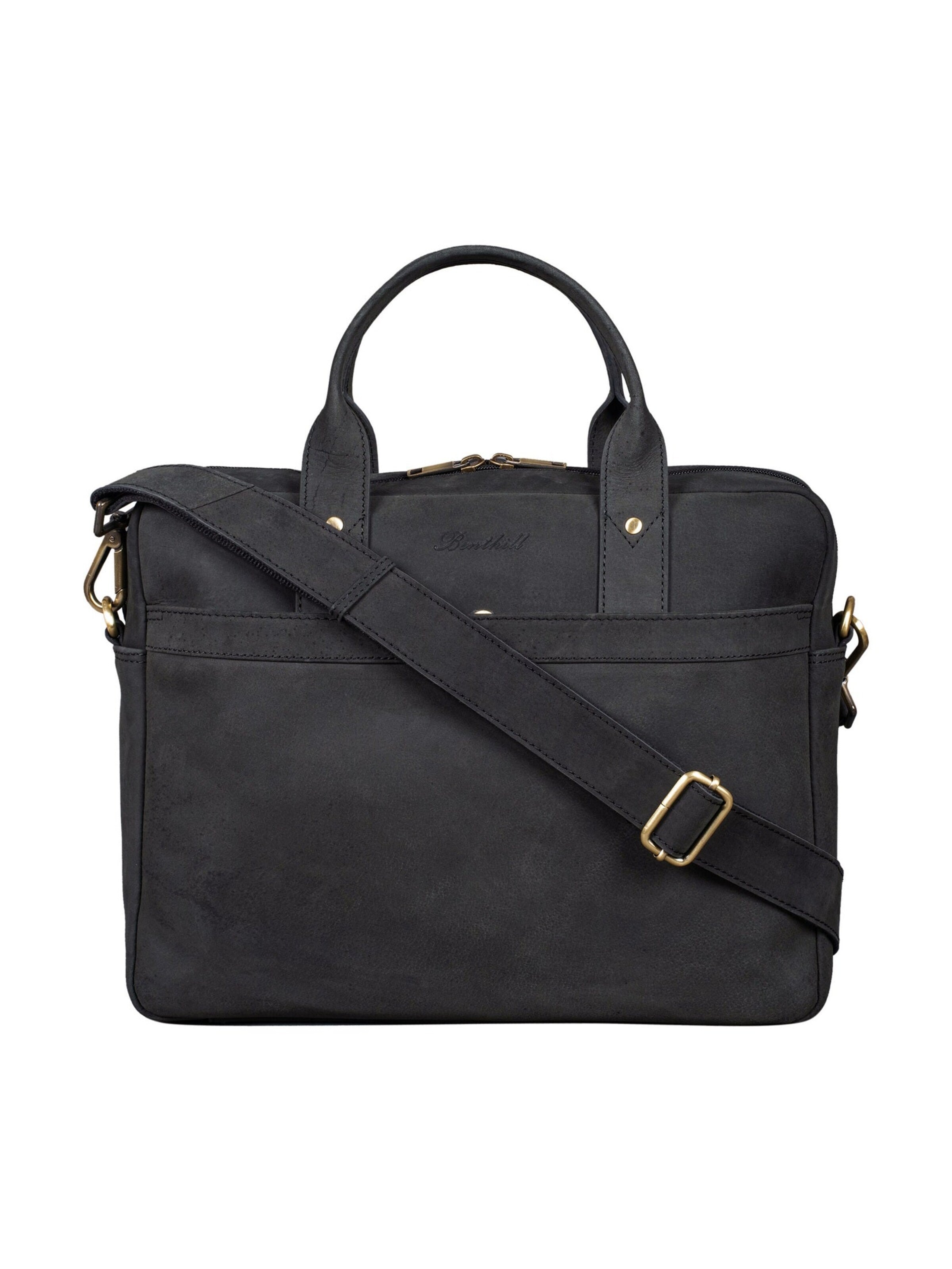 Benthill Laptop Bag in Black: front