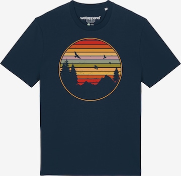 Watapparel Shirt 'Sunset Berge & Tannen' in Blauw: voorkant
