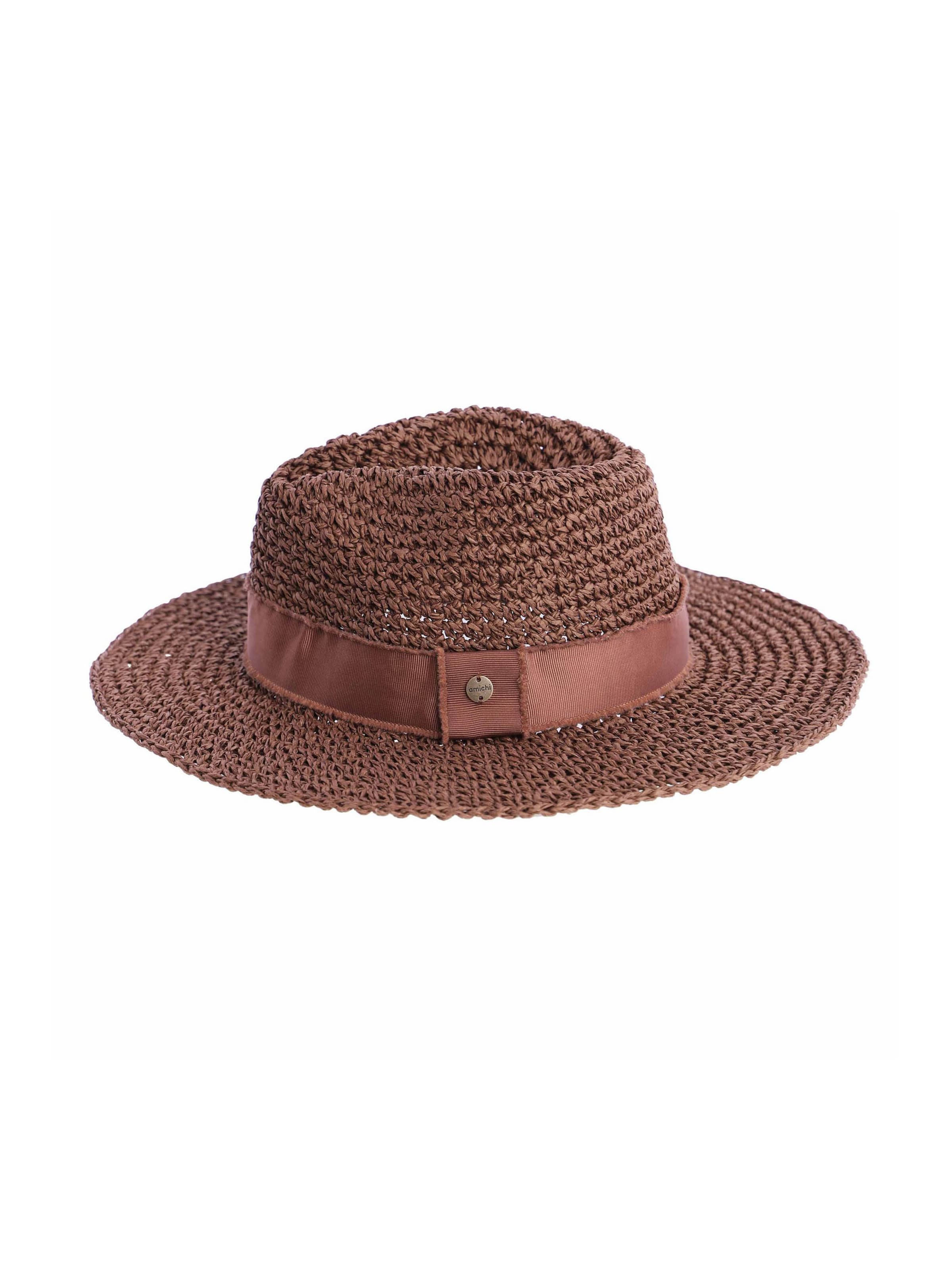 Amichi - Sombrero 'Sombrero para mujer Alania de fibras naturales' en marrón