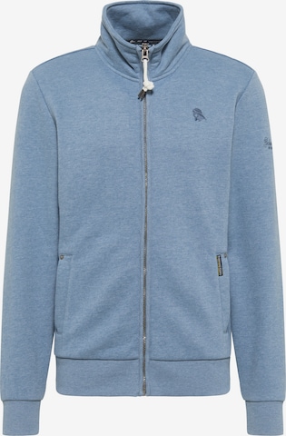 Schmuddelwedda Zip-Up Hoodie in Blue: front