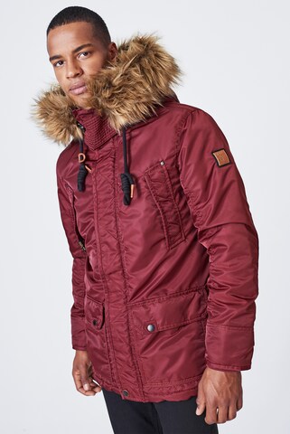 Harlem Soul Between-Seasons Parka 'Chi-Cago' in Red: front