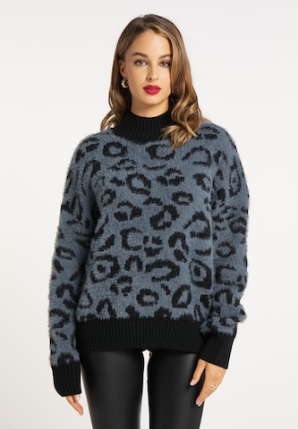 Pull-over faina en bleu : devant