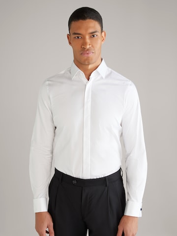 Slim fit Camicia business 'Pitu Uma' di JOOP! in bianco: frontale