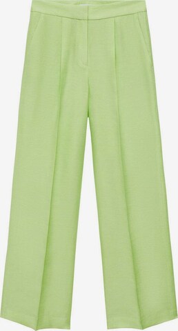 MANGO Loose fit Pleated Pants 'Lime' in Green: front