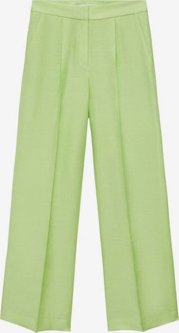 MANGO Loose fit Pleated Pants 'Lime' in Green: front