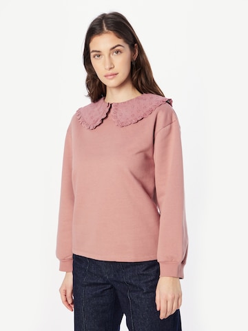 Dorothy Perkins Sweatshirt 'Broderie' in Pink: front