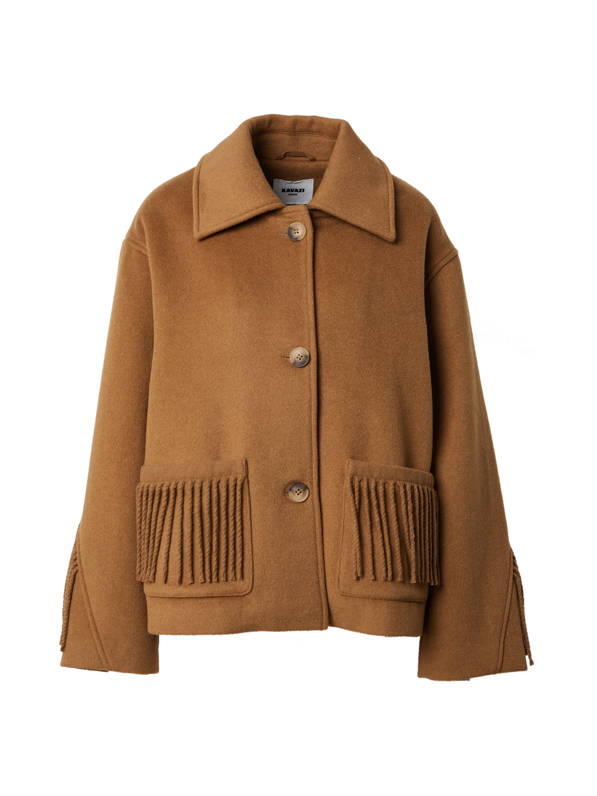 KAVAZI Φθινοπωρινό και ανοιξιάτικο μπουφάν σε καφέ: μπροστά
