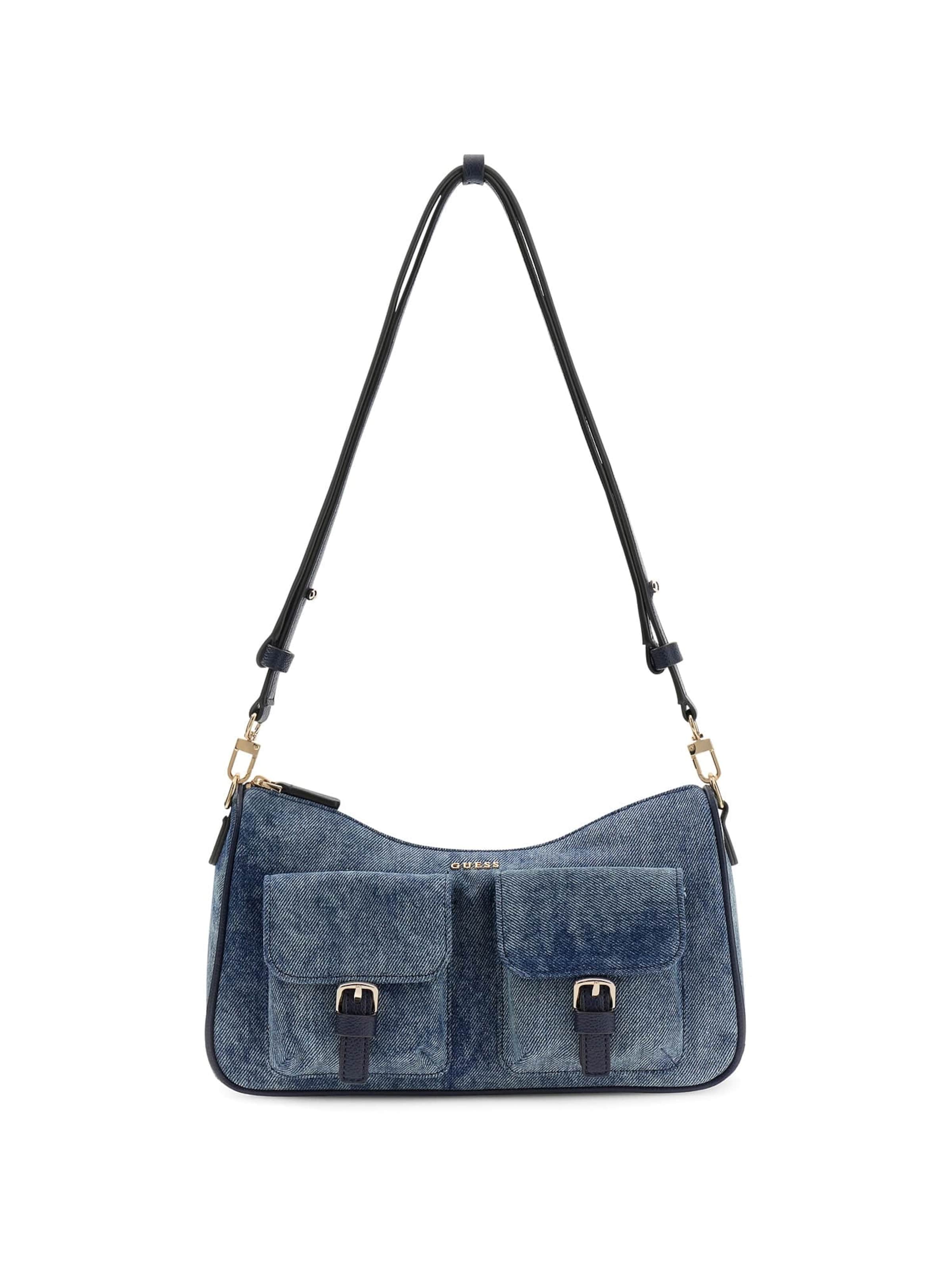 GUESS Чанта за през рамо 'Kassie' в синьо: отпред