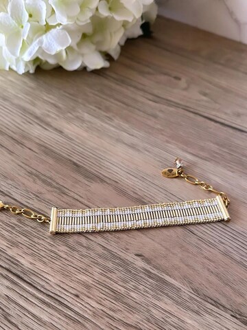 THE GEM STORIES JEWELRY - Pulsera 'Golden Sand' en blanco