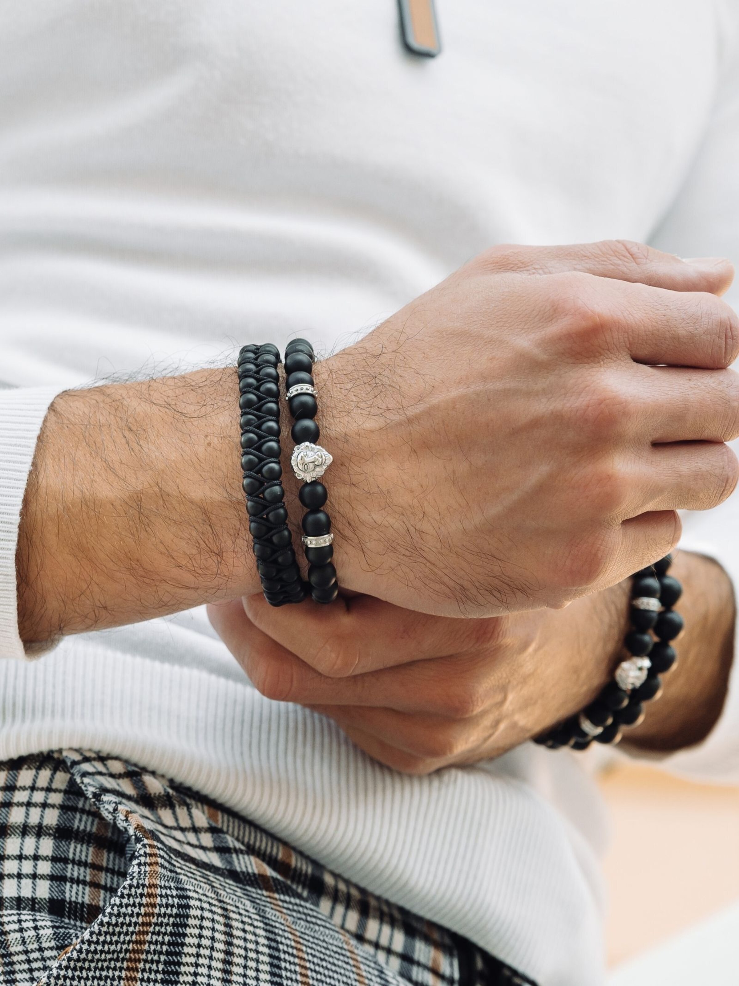 Bracelet 'Double-Bead' GT Collection en noir