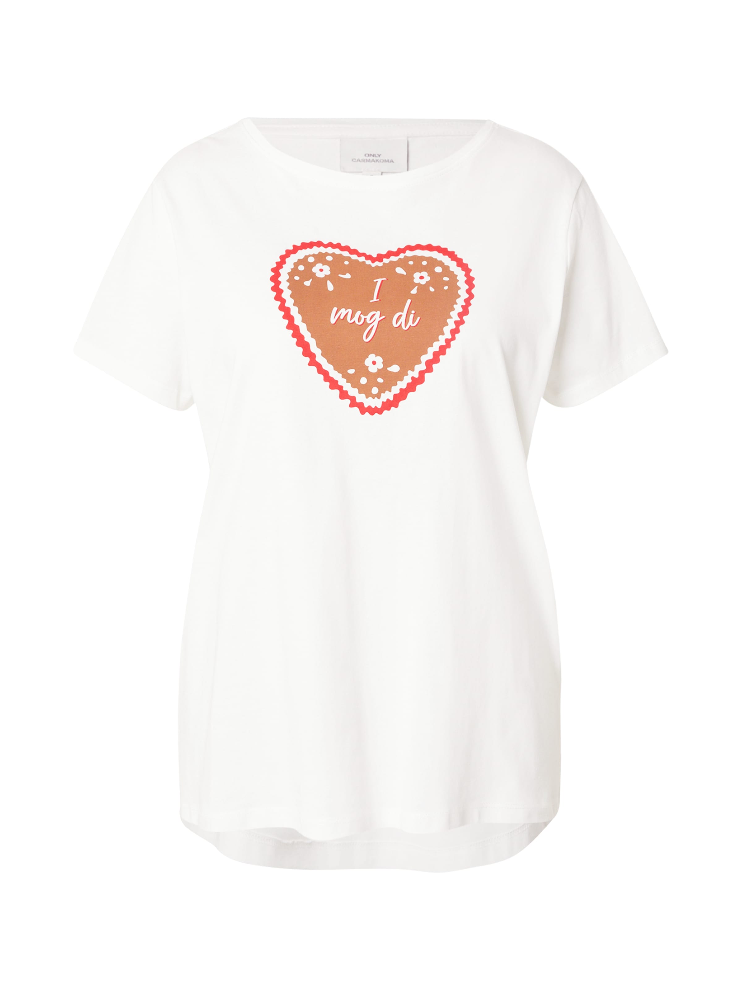 ONLY Carmakoma T-shirt 'CARULRIKA' i vit: framsida