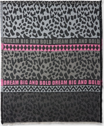 Zwillingsherz Schal 'Dream Big And Bold' in Grau: Vorderseite