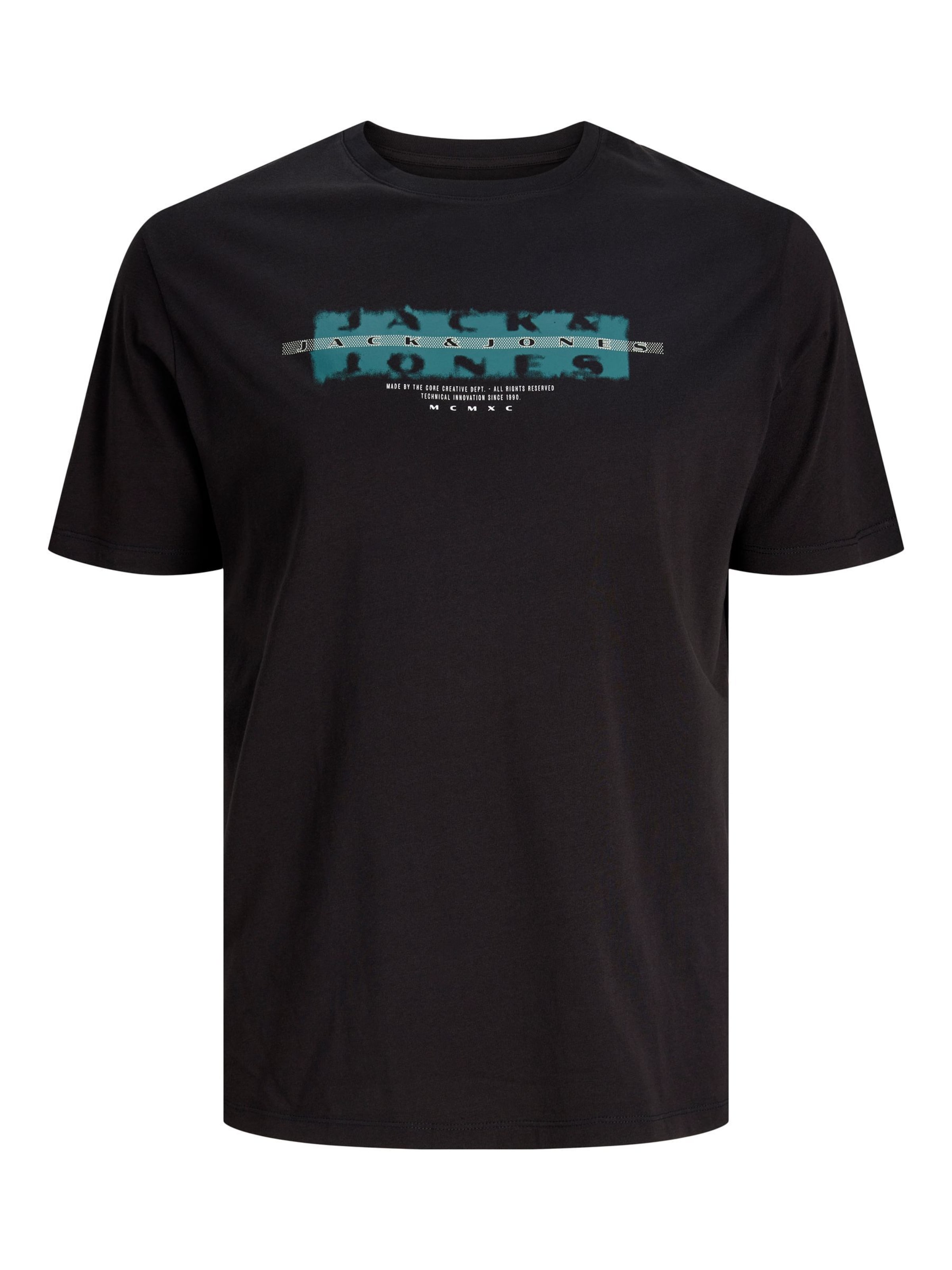 JACK & JONES - Camiseta en negro: frente