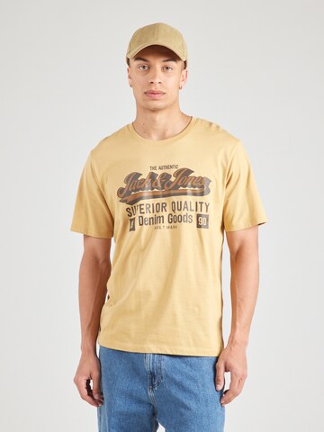 JACK & JONES Футболка в Желтый: спереди